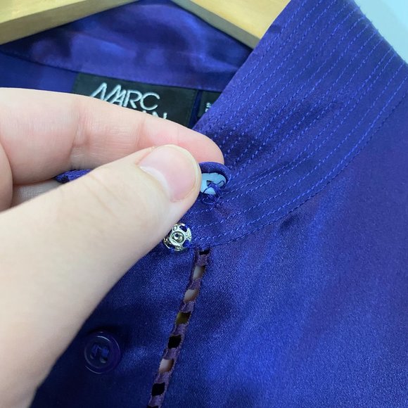 100% Silk Vintage Marc Allan Blouse - Picture 8 of 12